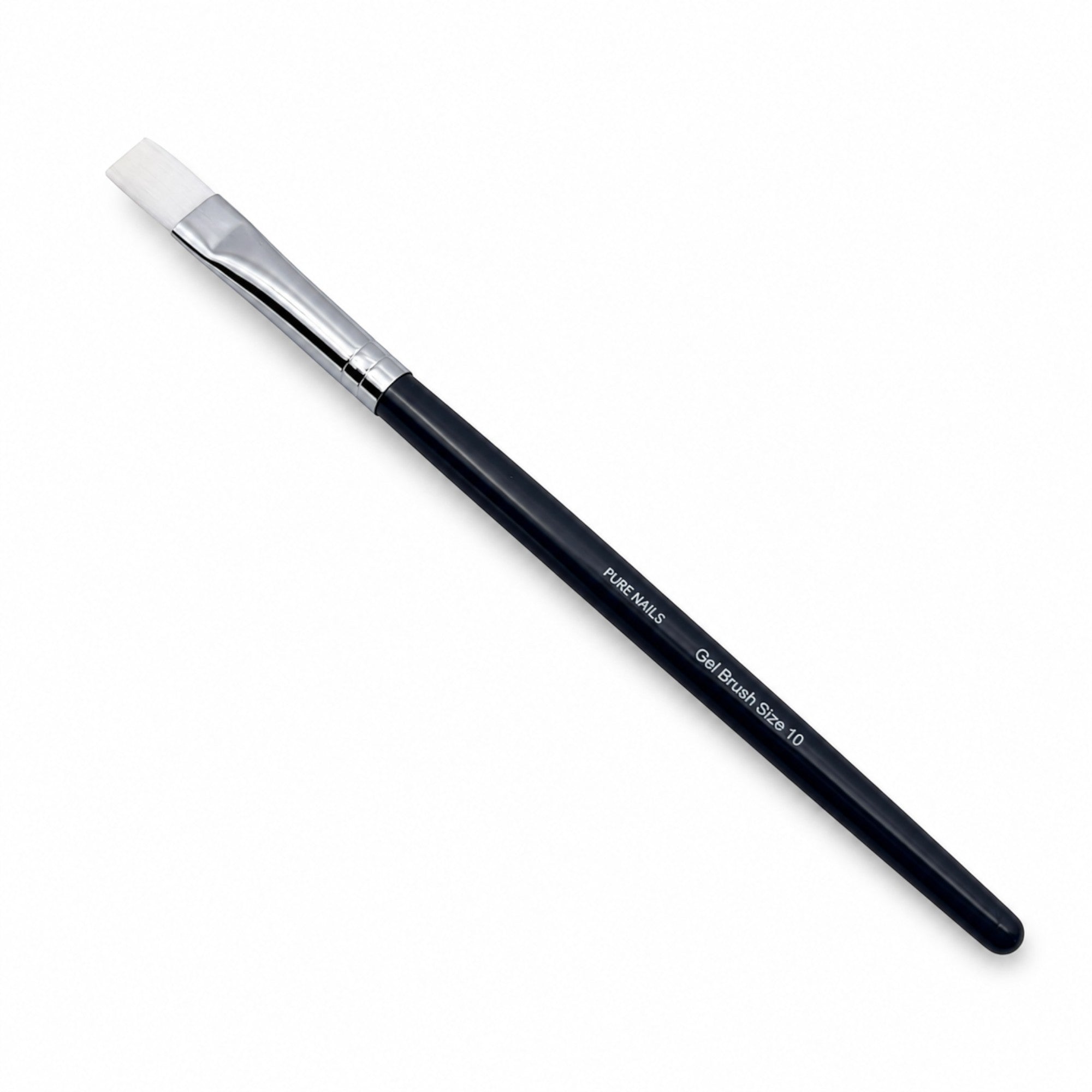 Pure Nails - Nylon Gel Brush Flat White Size 10