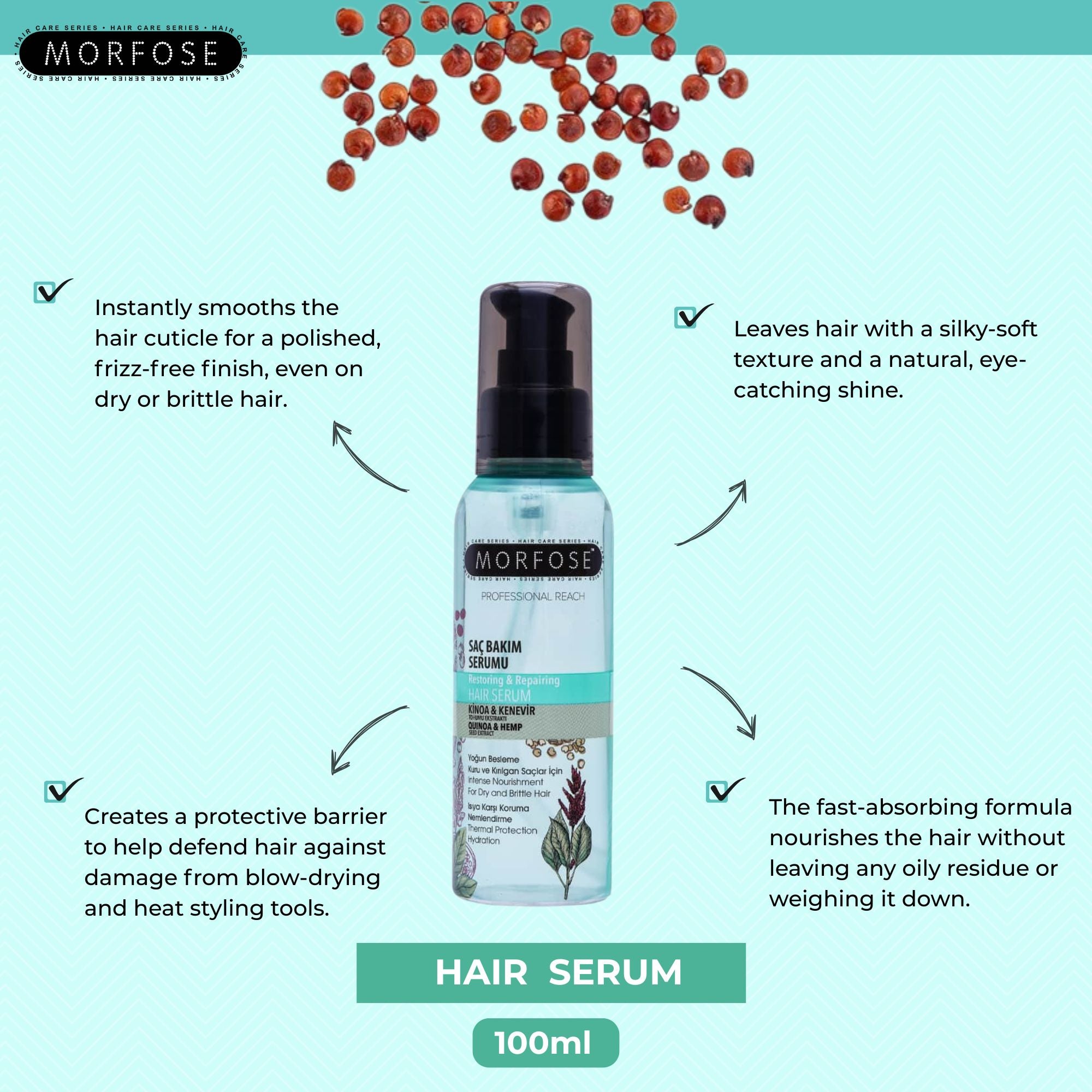Morfose - Quinoa & Hemp Hair Serum 100ml