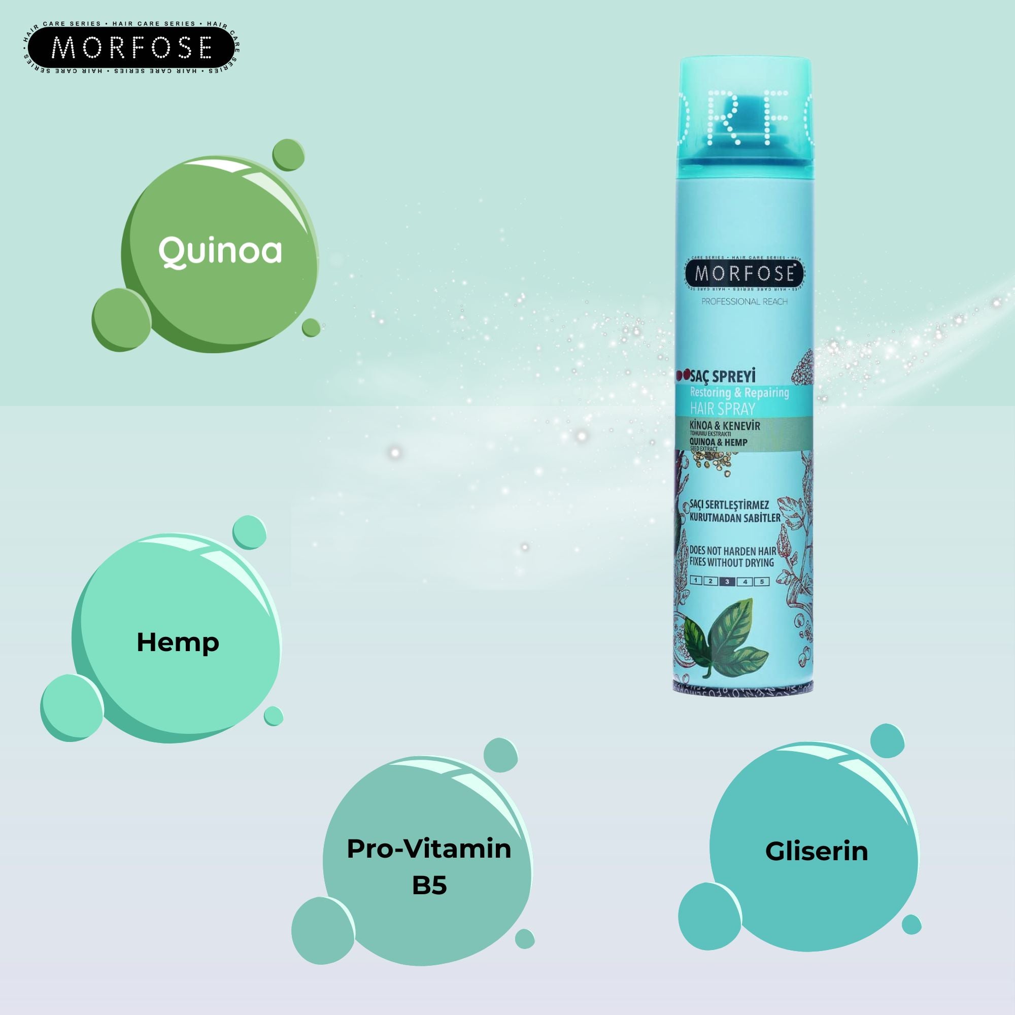 Morfose - Quinoa & Hemp Hair Spray 250ml