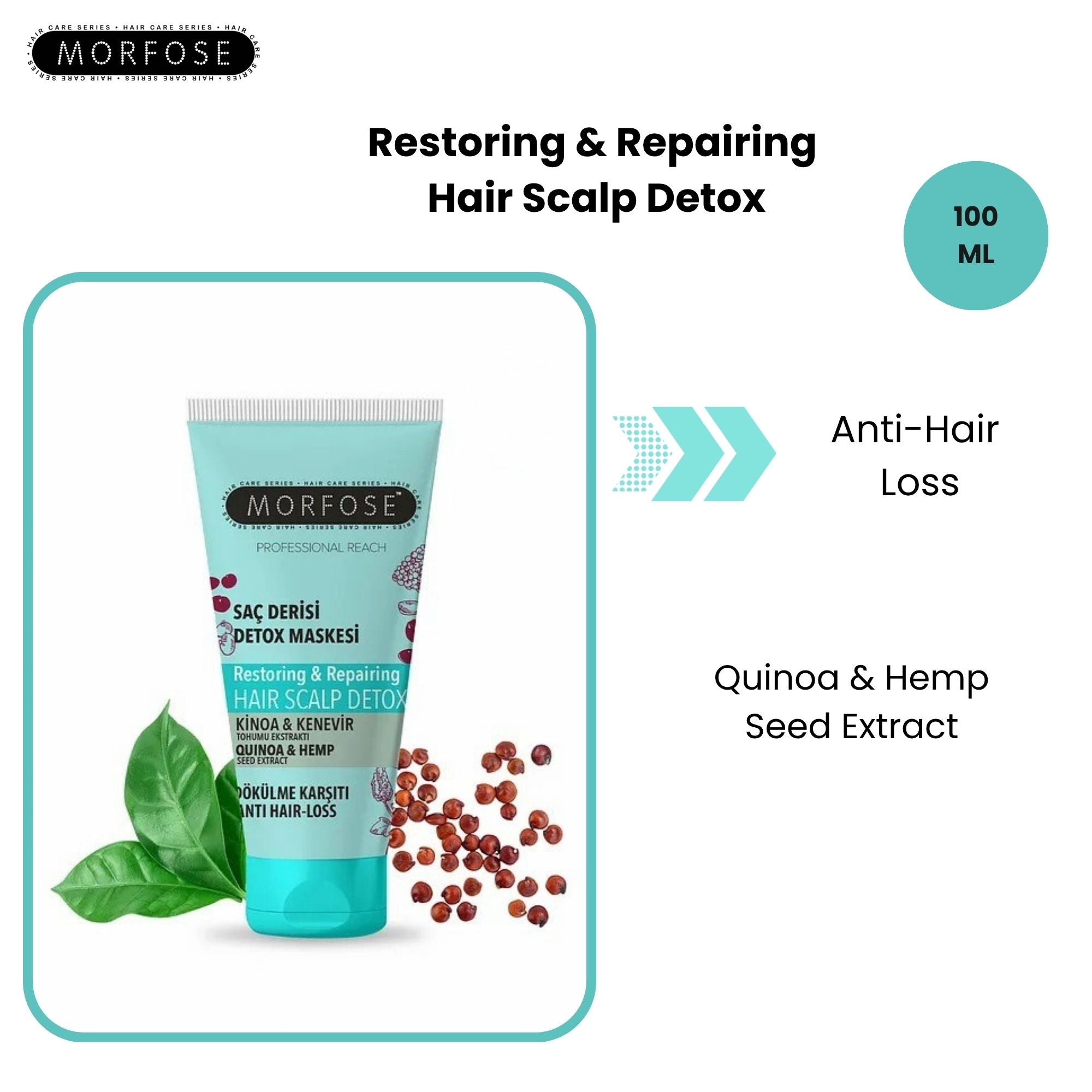 Morfose - Quinoa & Hemp Restoring & Repairing Hair Scalp Detox 100ml