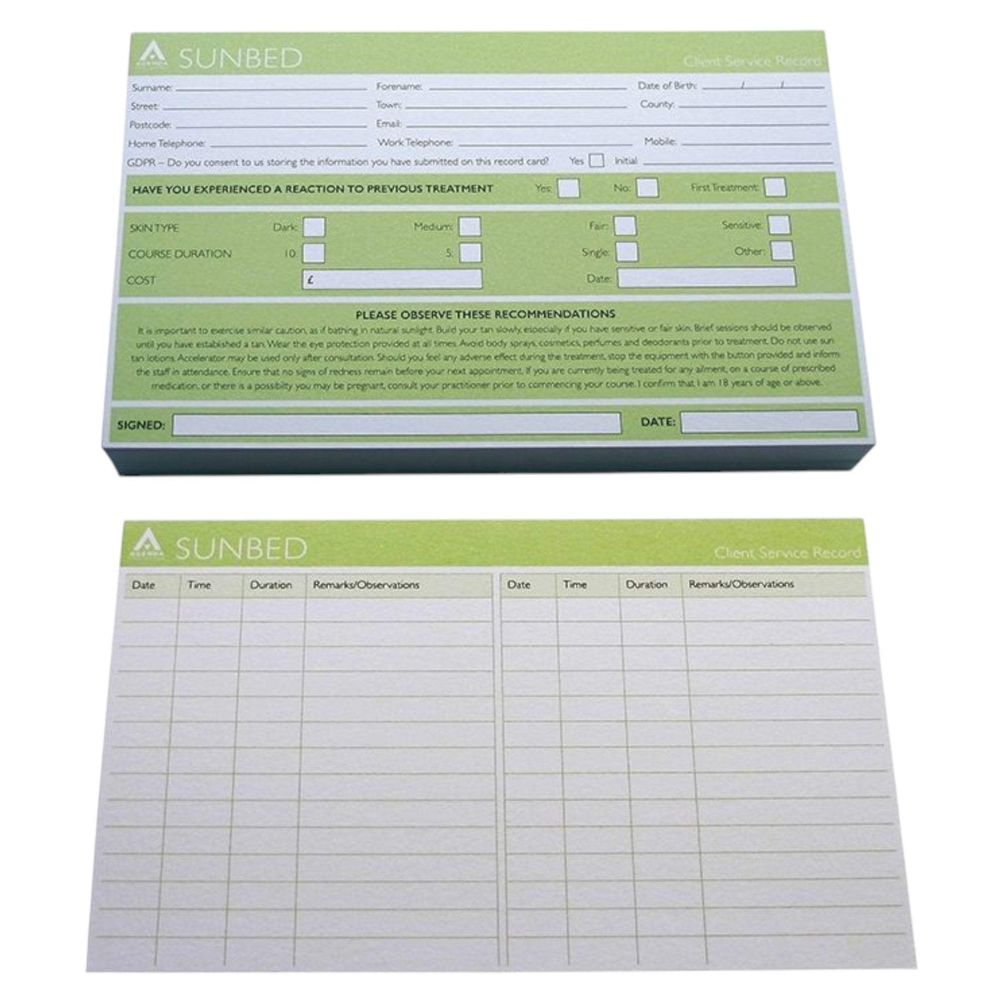 Agenda - Record Cards 100s