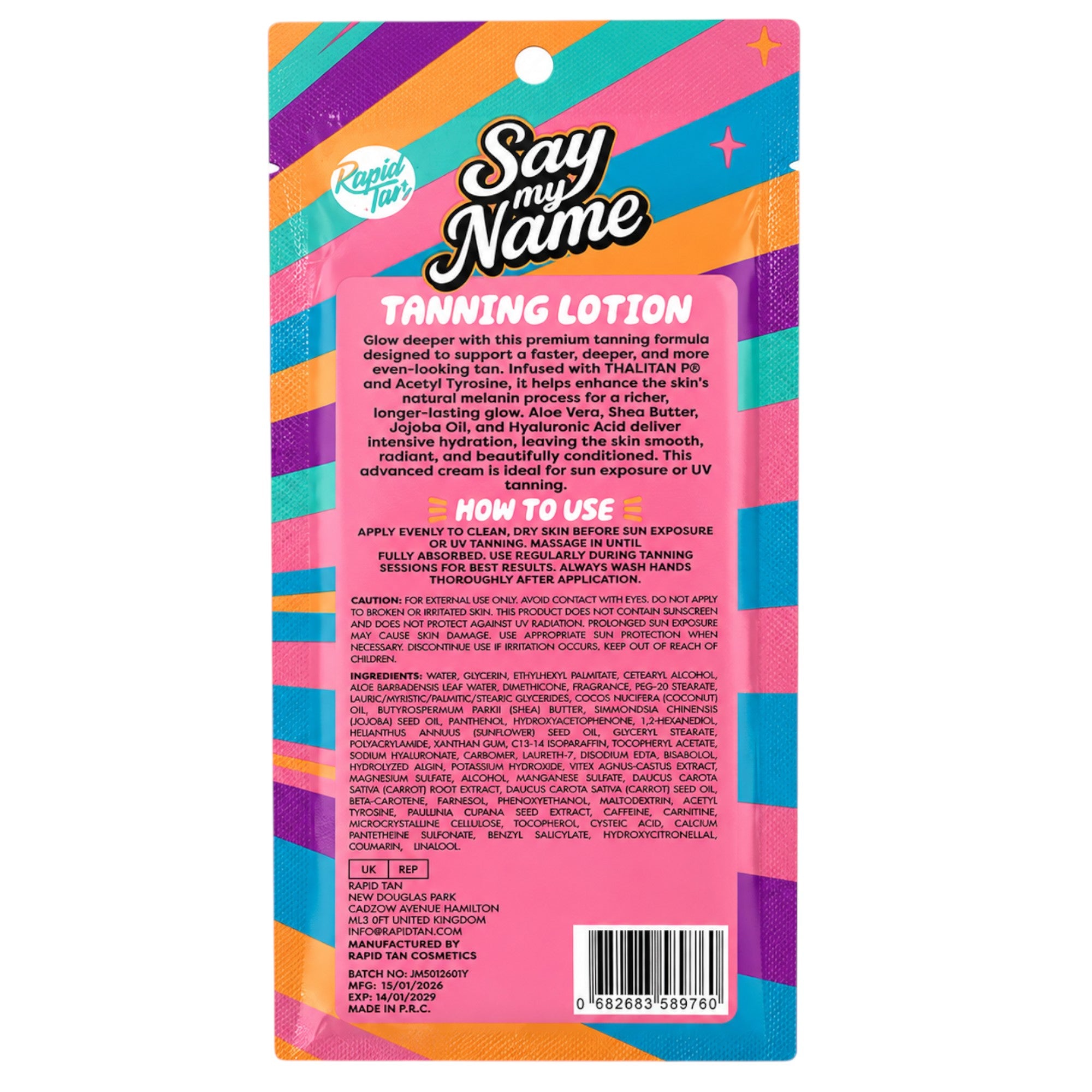 Rapid Tan - Say My Name Tanning Lotion 20ml