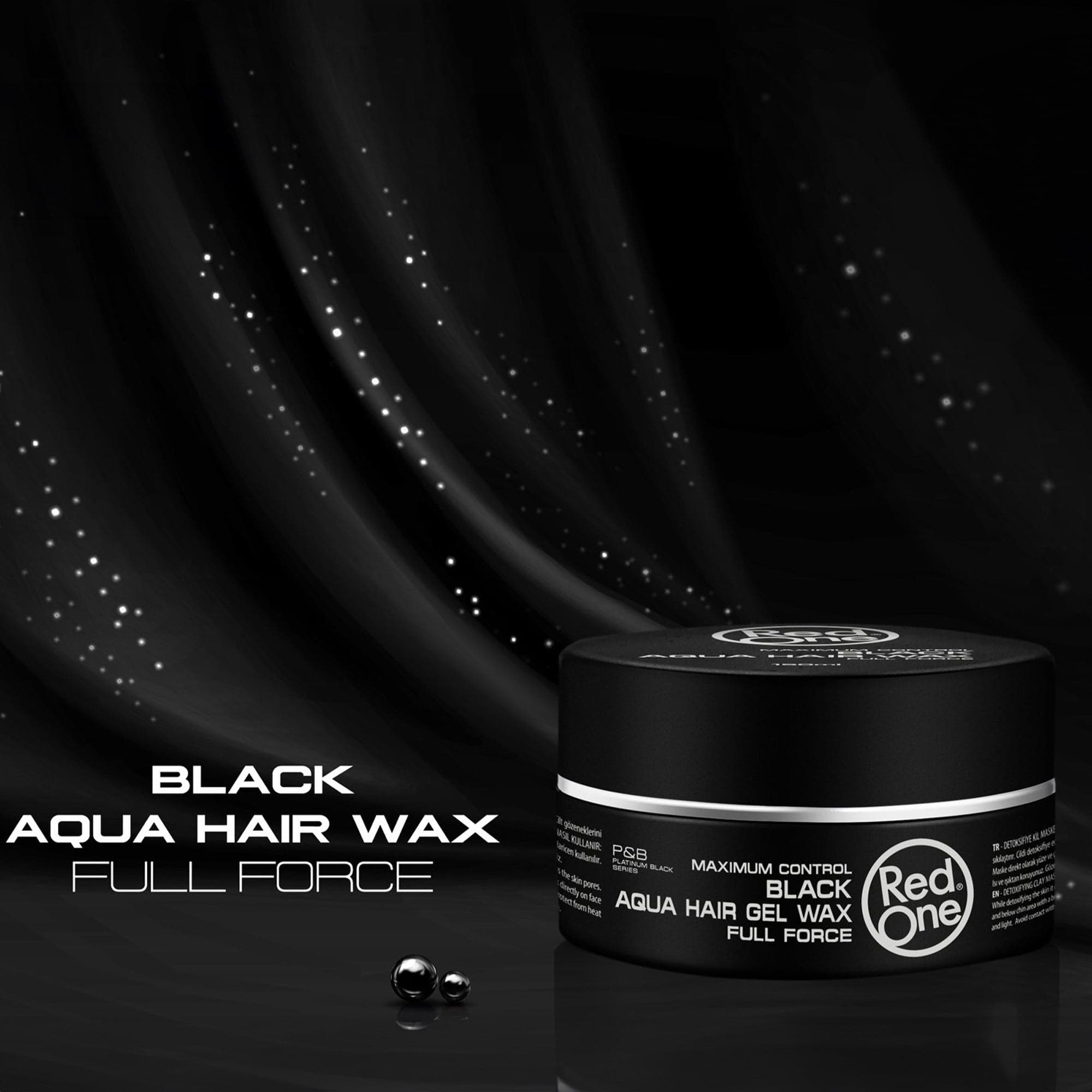 Redone - Aqua Hair Gel Wax Black Full Force Maximum Control 150ml