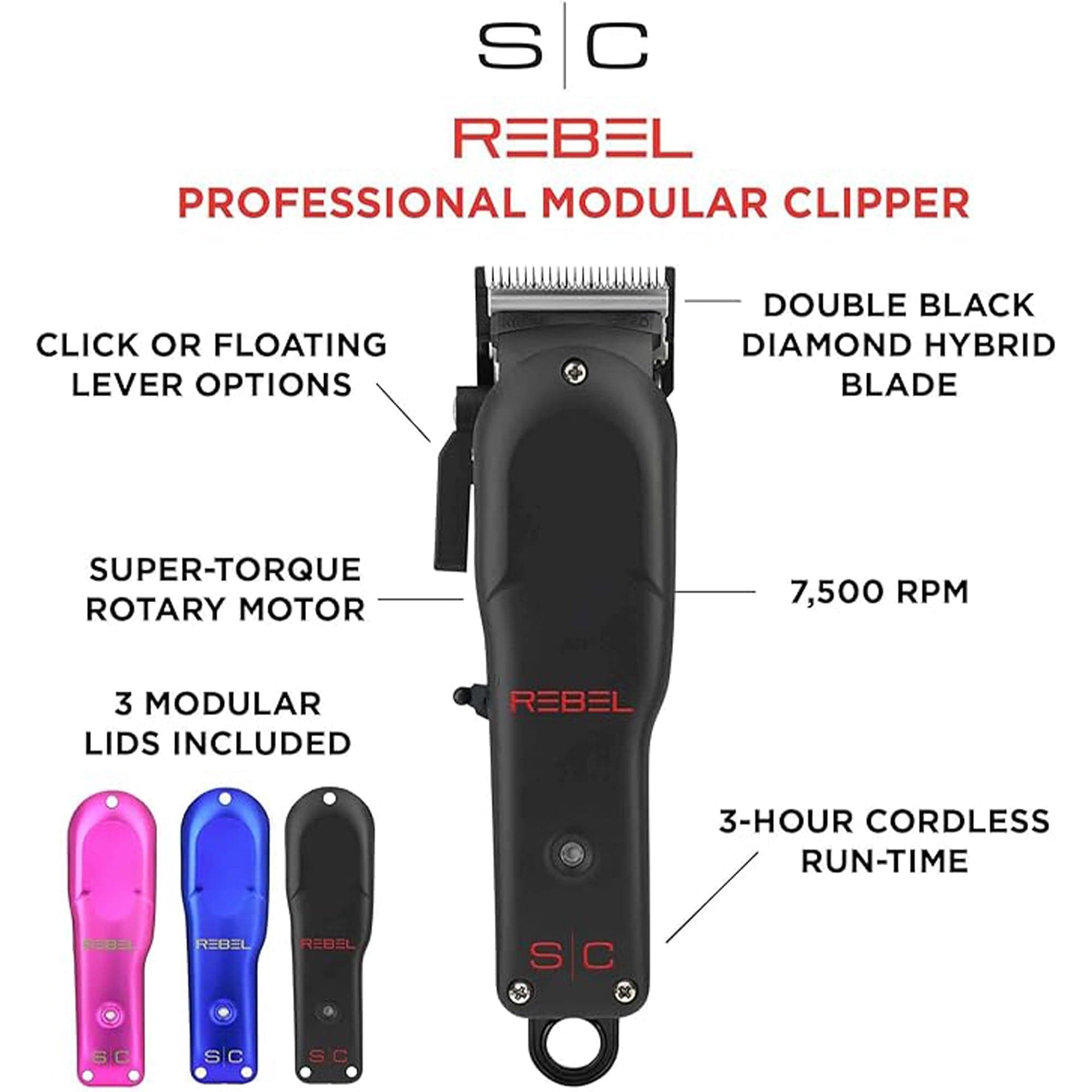 Stylecraft - SC Rebel Professional Super-Torque Modular Cordless Hair Clipper