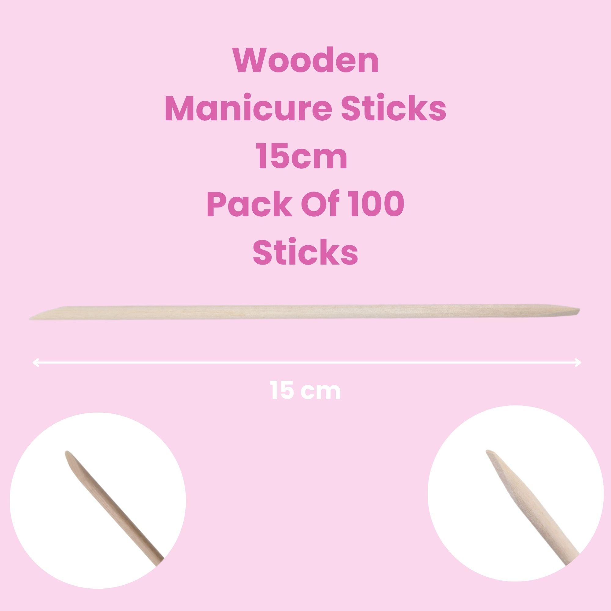 SalonServe - Wooden Manicure Sticks 15cm (100 Pack)