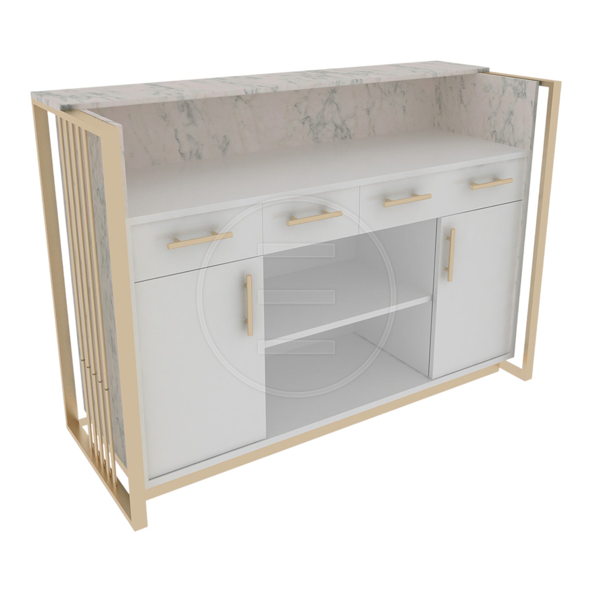 Alpeda - Slim Grace Gold Reception Desk