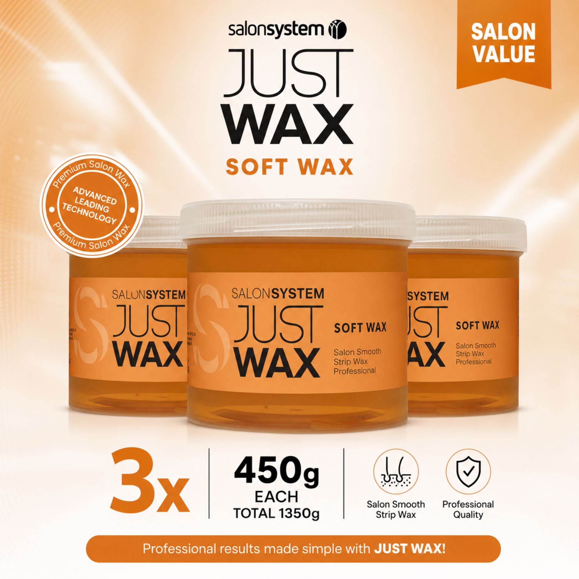 Salon System - Soft Wax Salon Value 3 x 450g
