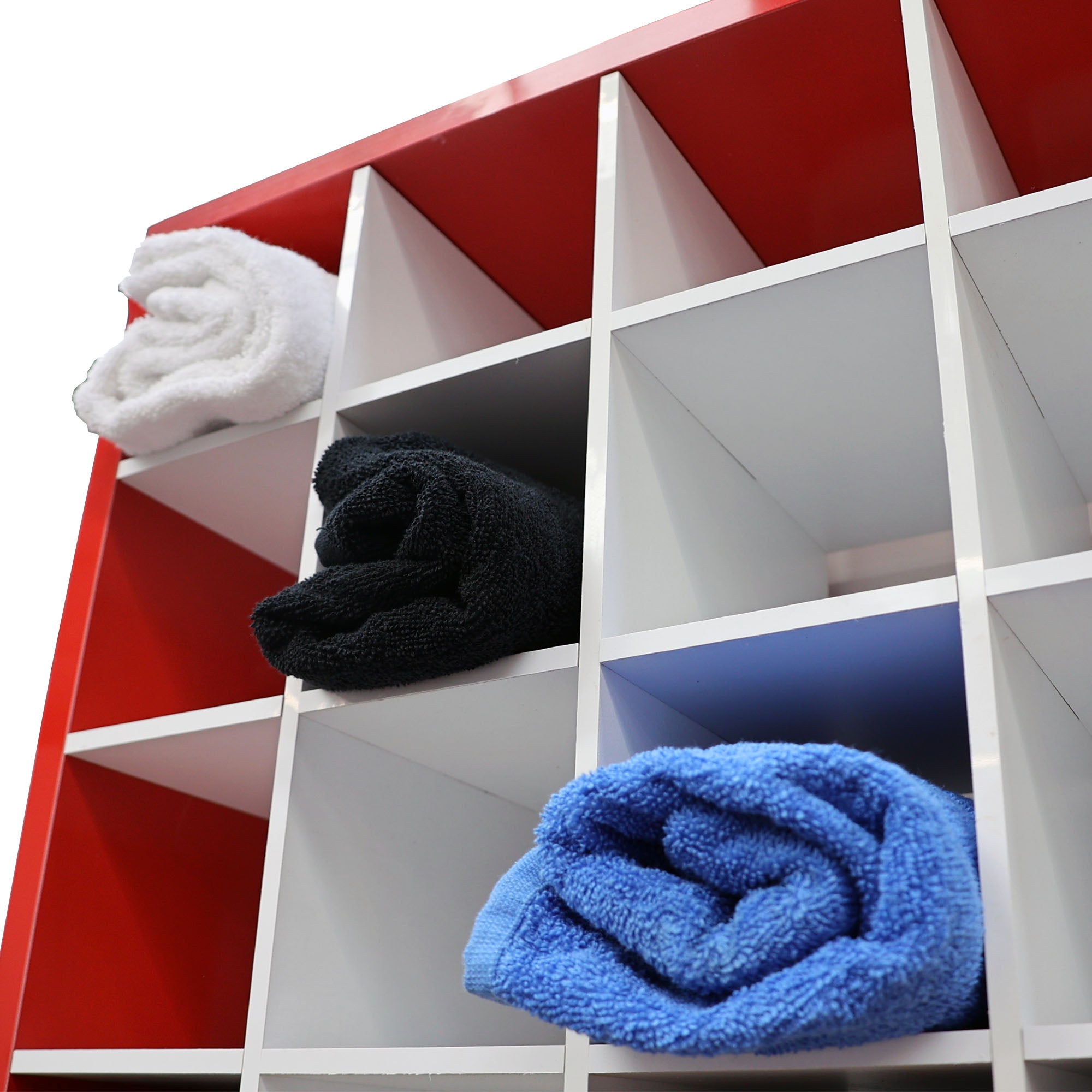 Storage Cabinet - Towel & Colour Organizer Shelf Red