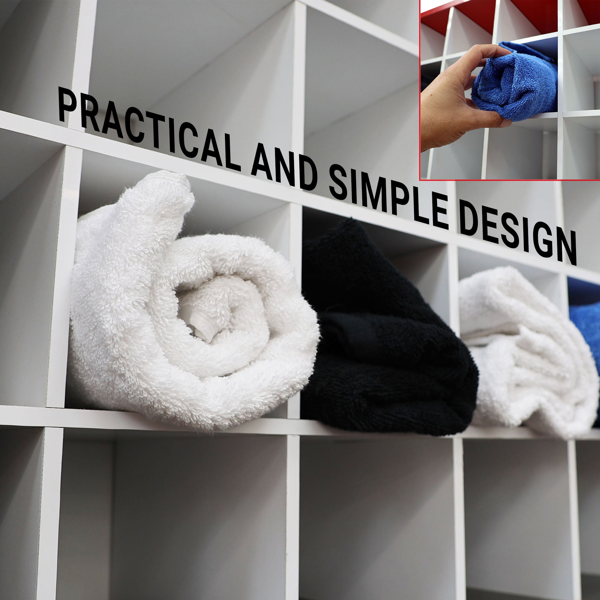 Storage Cabinet - Towel & Colour Organizer Shelf Red