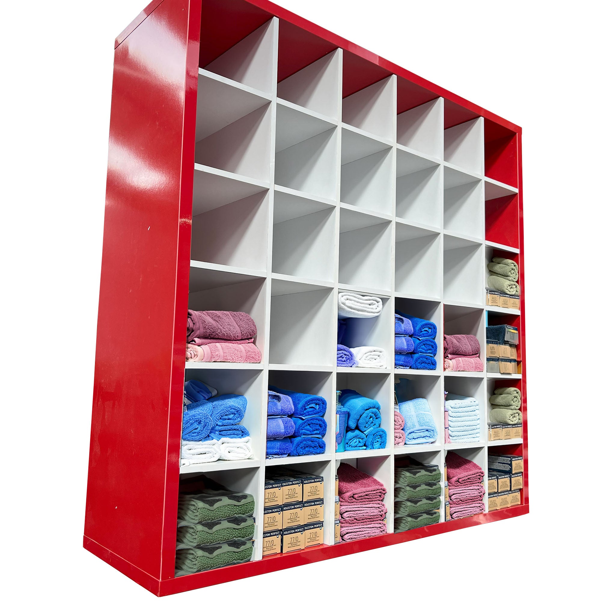 Storage Cabinet - Towel & Colour Organizer Shelf Red