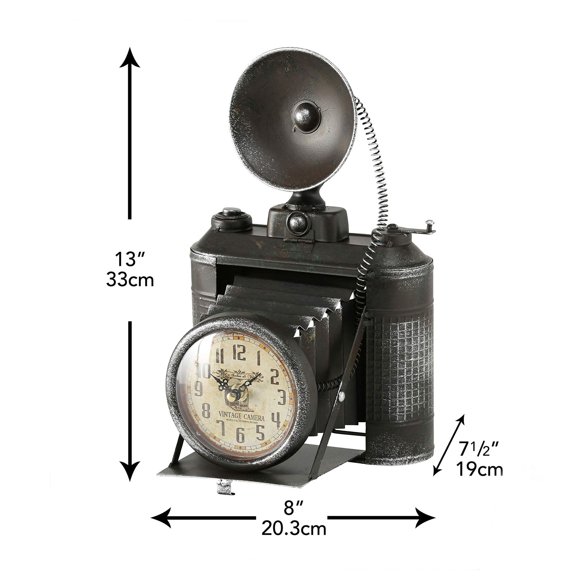 Eson - Table Clock Retro Camera Black 33cm