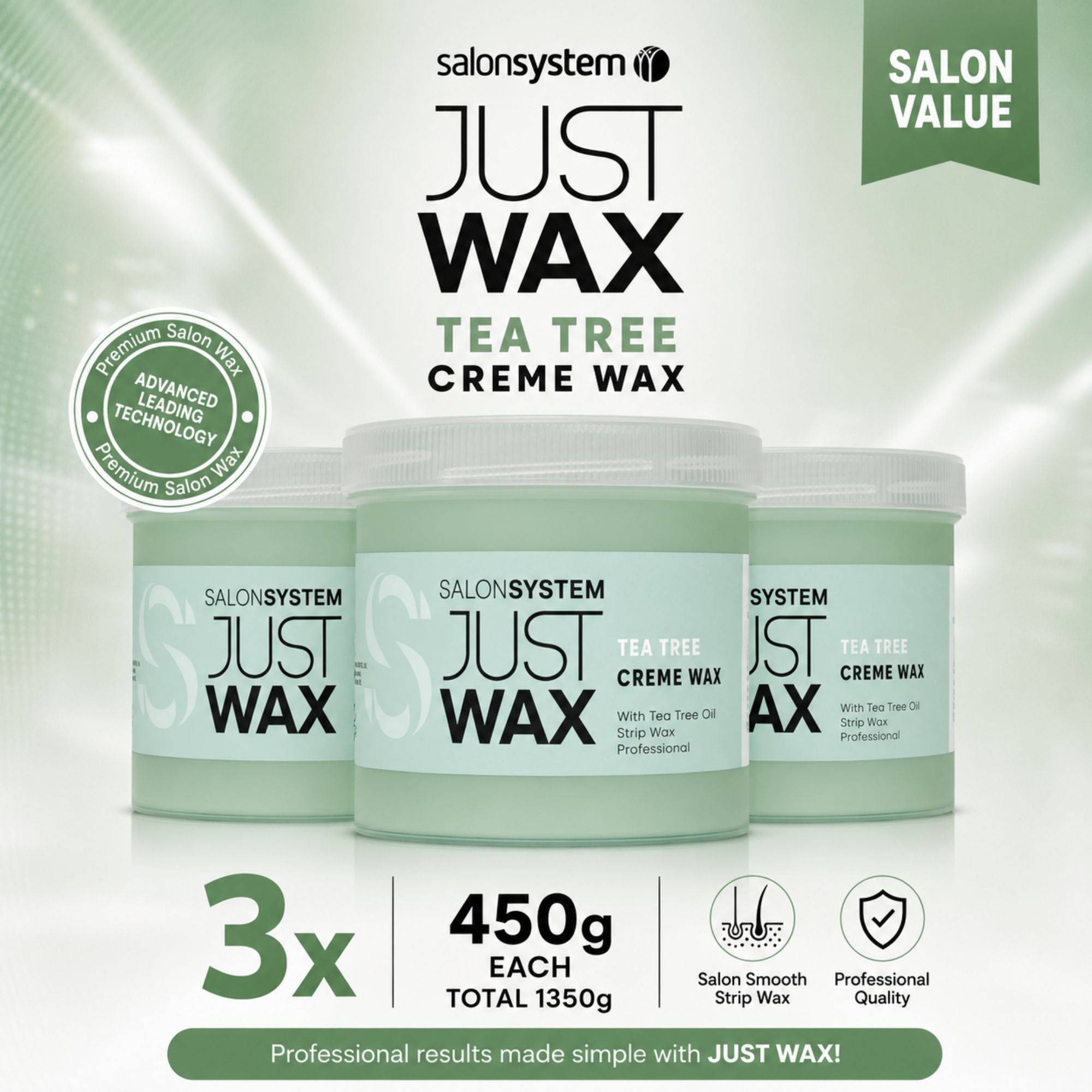 Salon System - Tea Tree Wax Salon Value 3 x 450g