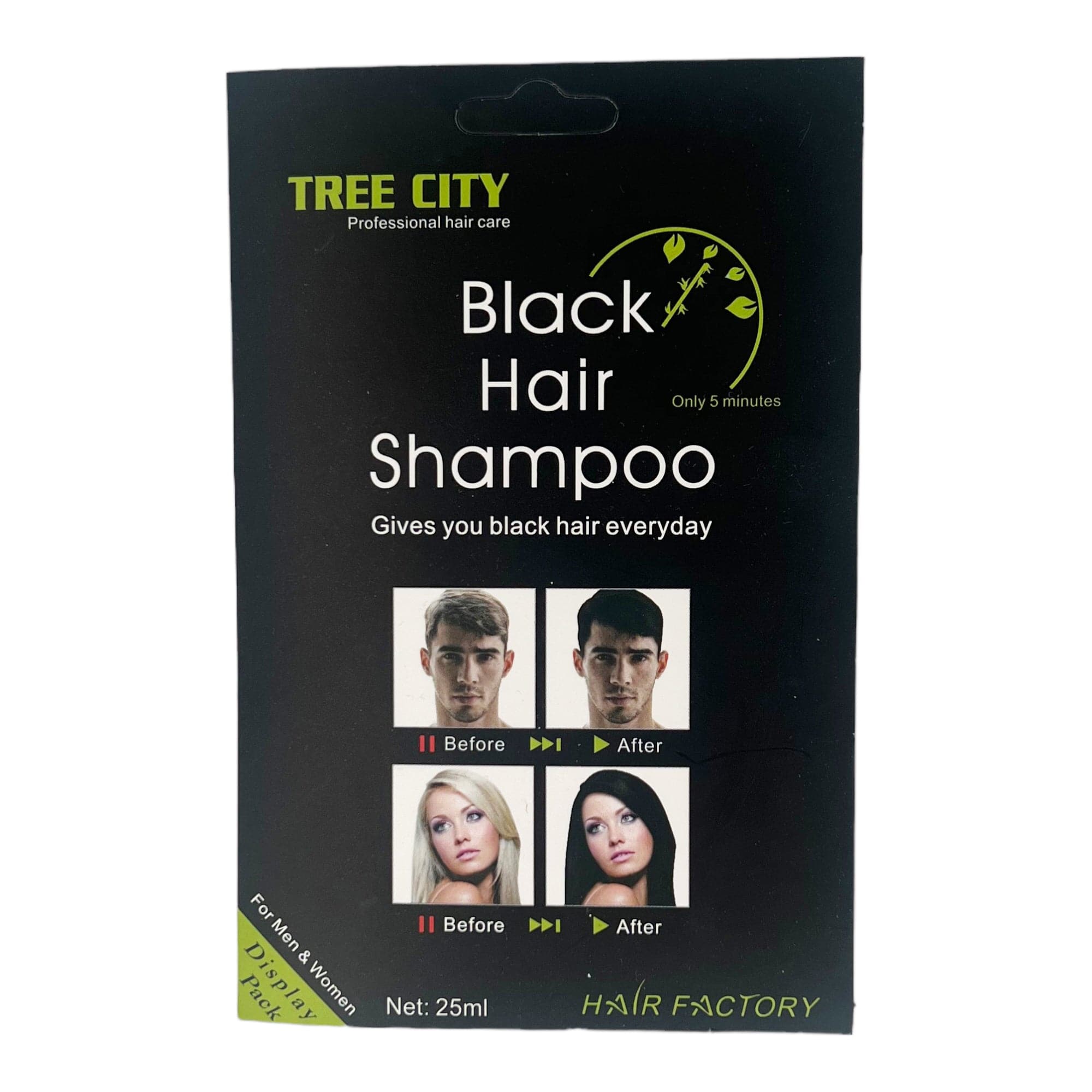 Tree City - Instant Black Hair Colour Shampoo 10pcs x 25ml