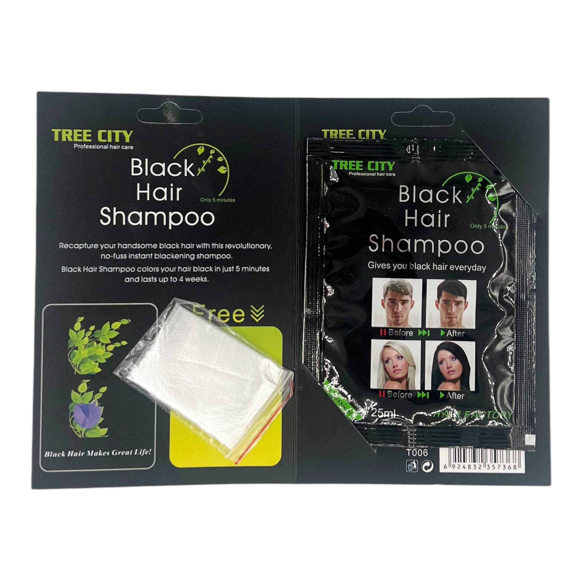 Tree City - Instant Black Hair Colour Shampoo 25ml