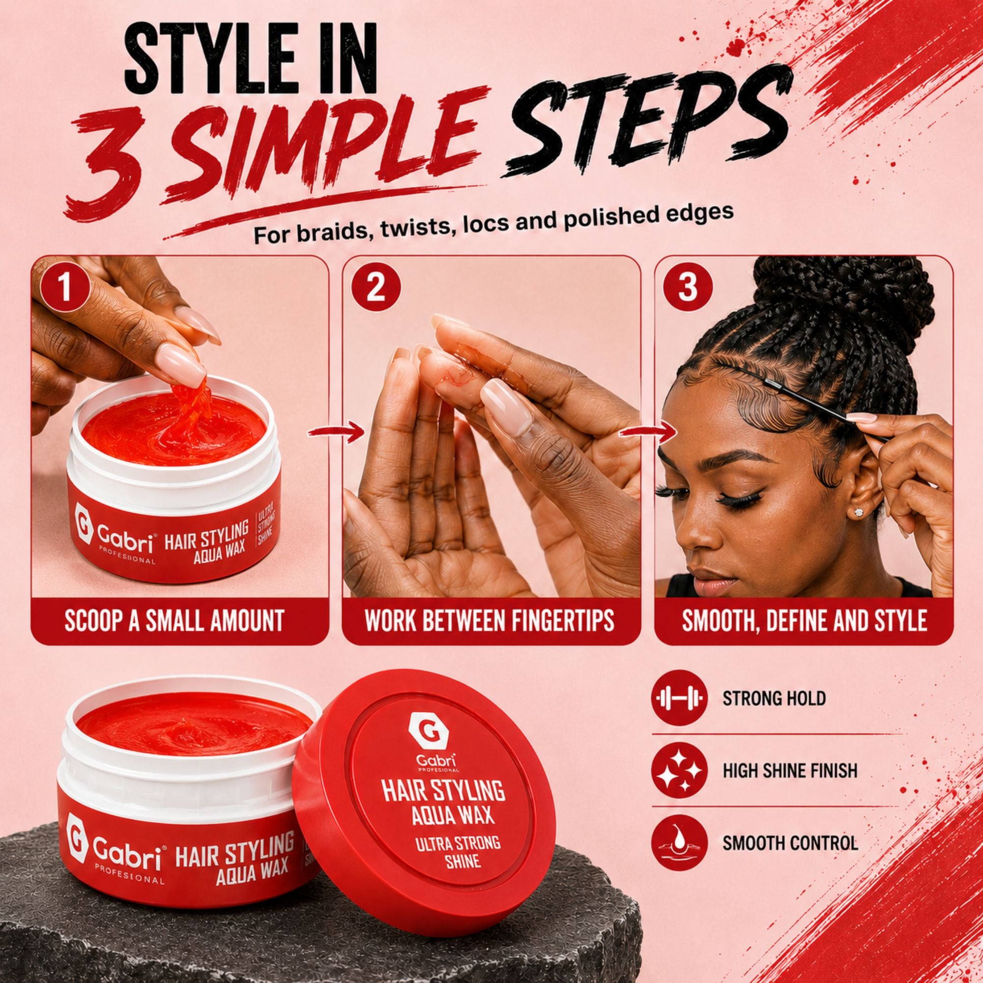 Gabri Professional - Hair Styling Aqua Wax Ultra Strong Shine 150ml