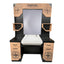 Barber Station Unit - Light Wood & Black Station With Barbershop Logos