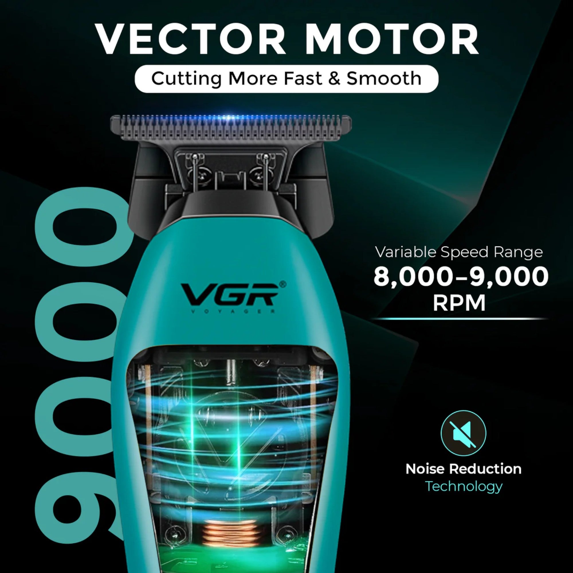 VGR - Professional Hair Trimmer with 3 Interchangeable Covers (V-035T)