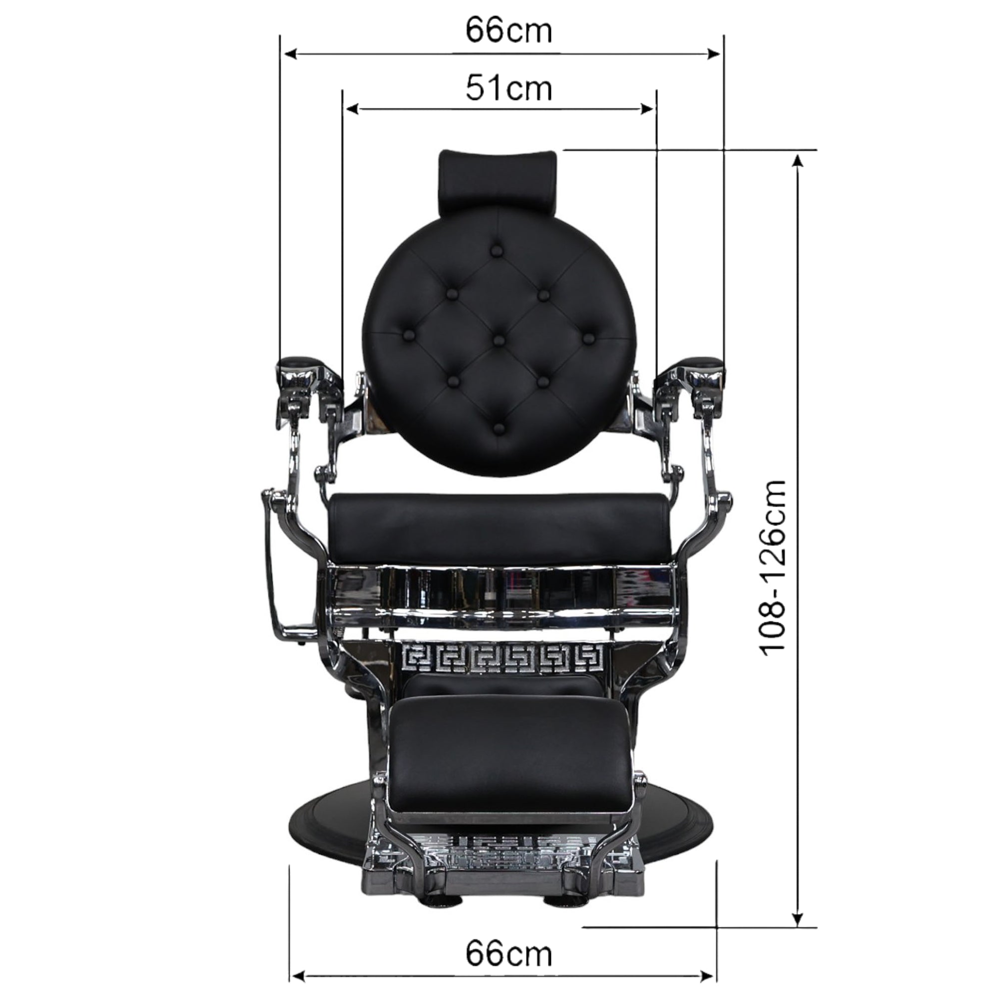 Barber Chair - Vintage Style Black & Chrome Accents
