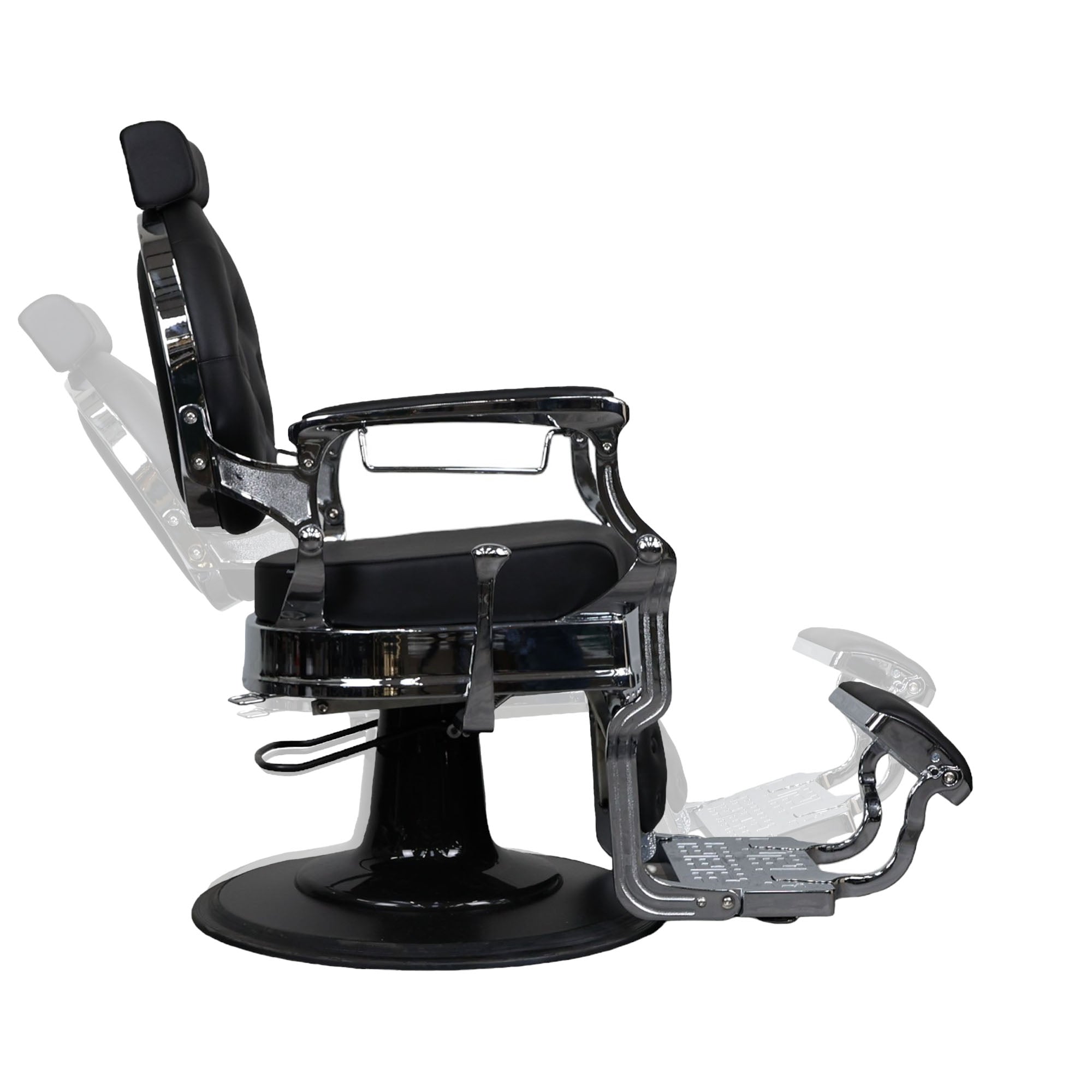 Barber Chair - Vintage Style Black & Chrome Accents