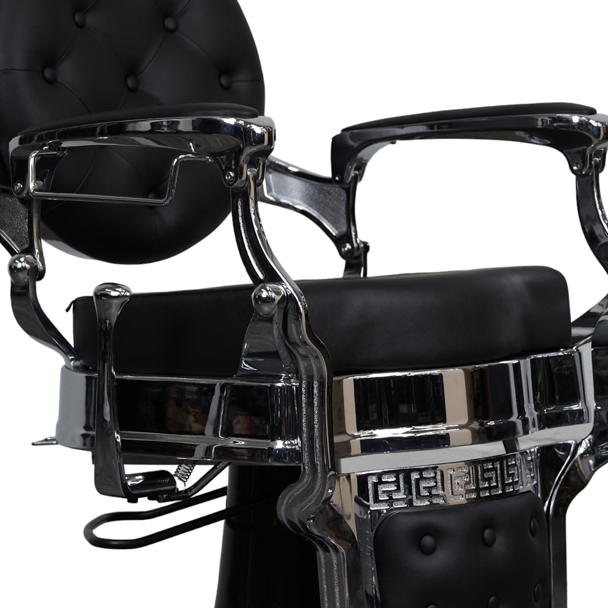 Barber Chair - Vintage Style Black & Chrome Accents