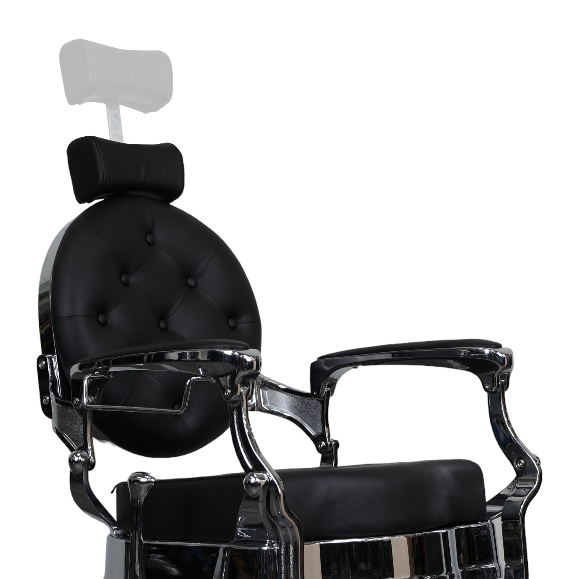Barber Chair - Vintage Style Black & Chrome Accents