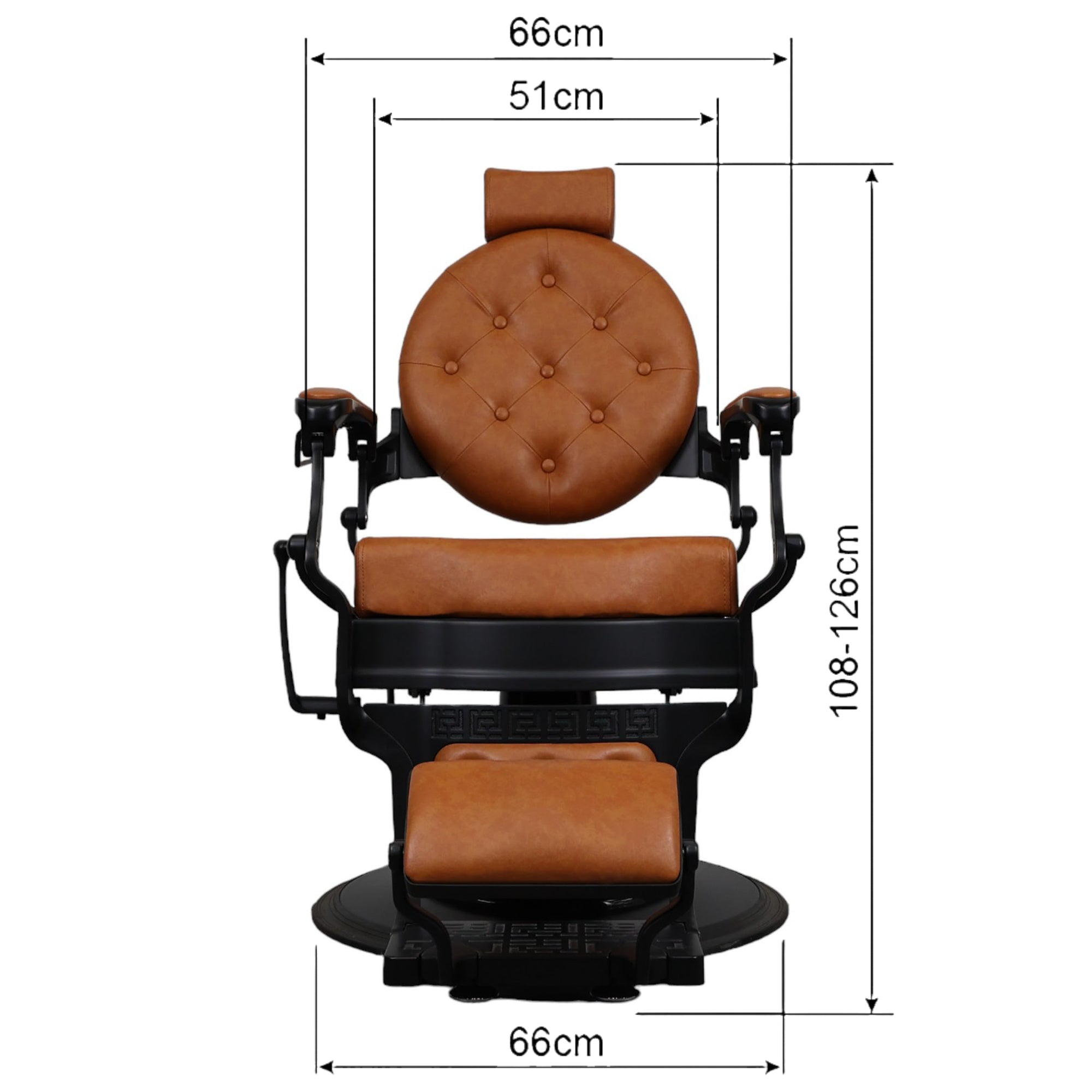 Barber Chair - Vintage Style Camel & Black Accents