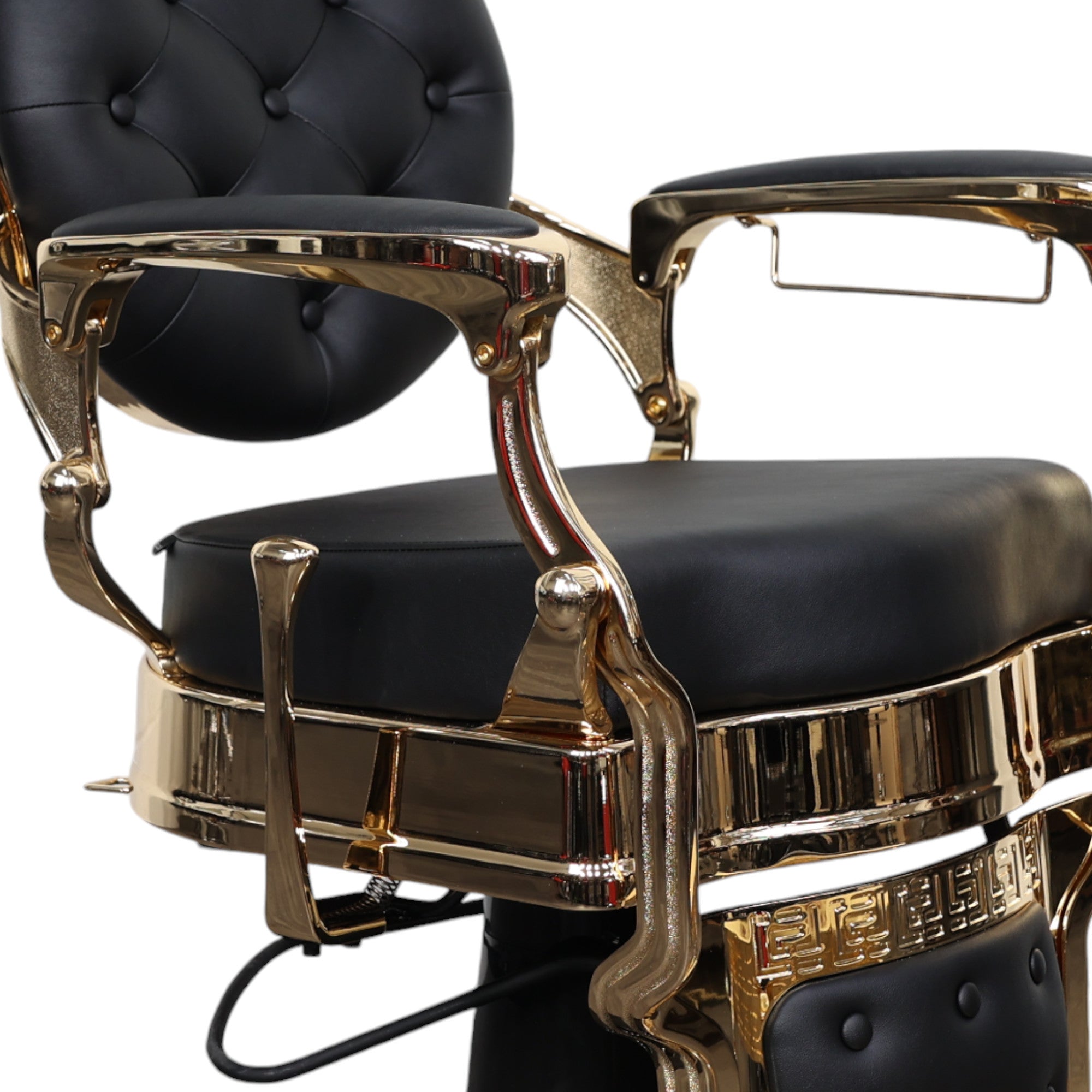 Barber Chair - Vintage Style Black & Gold Accents