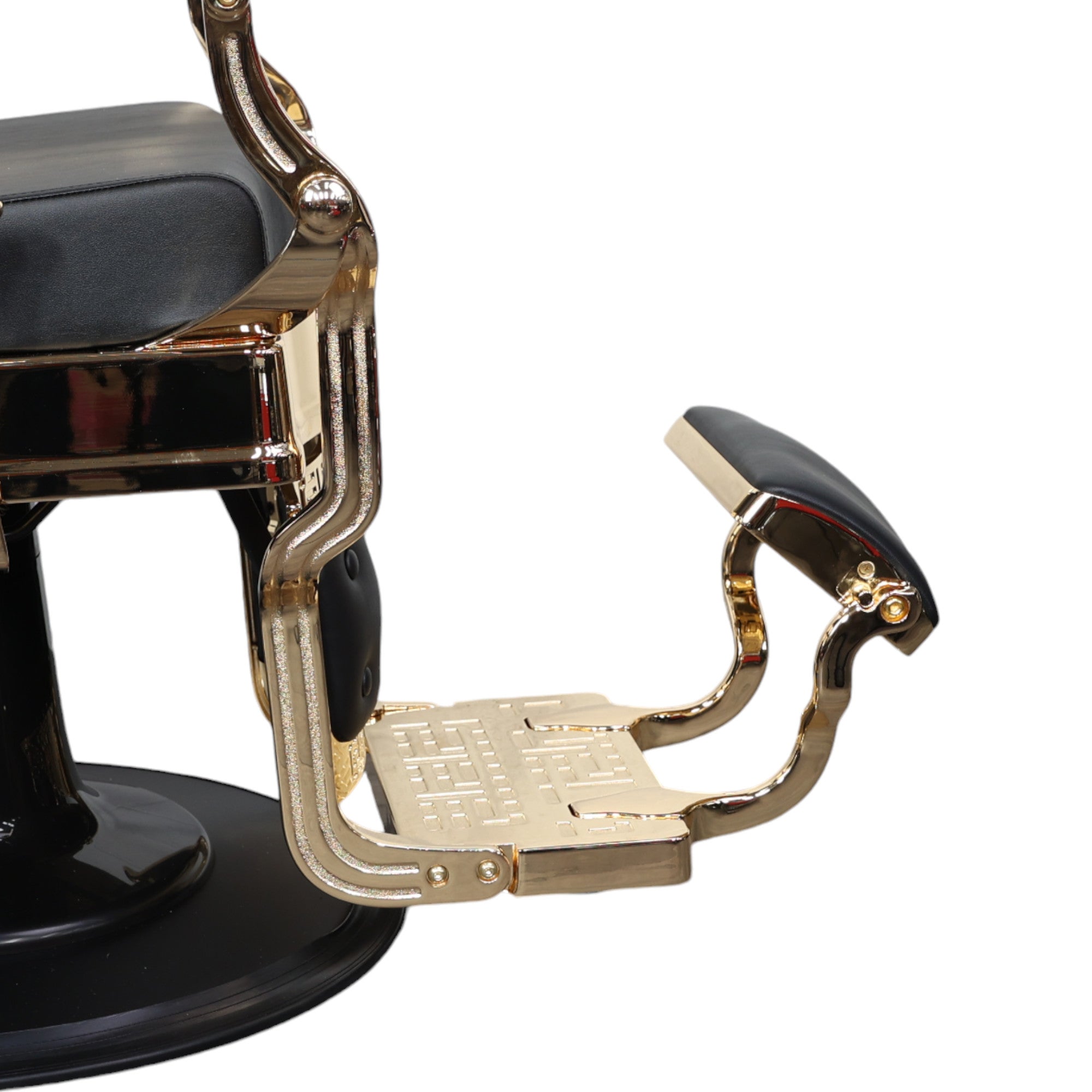 Barber Chair - Vintage Style Black & Gold Accents