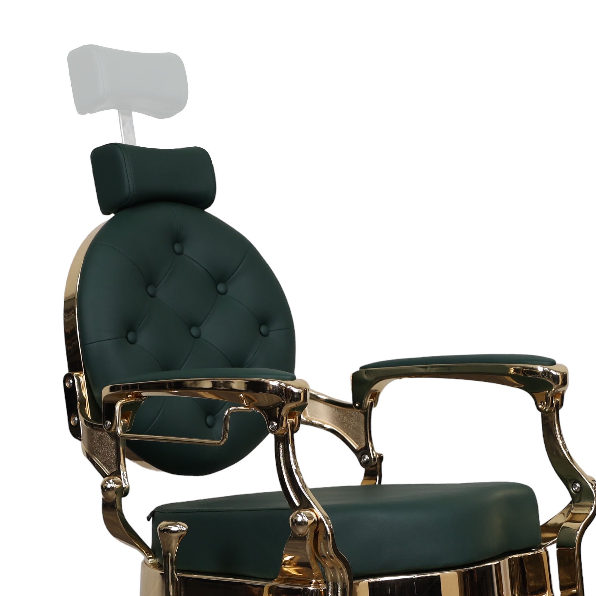 Barber Chair - Vintage Style Green & Gold Accents