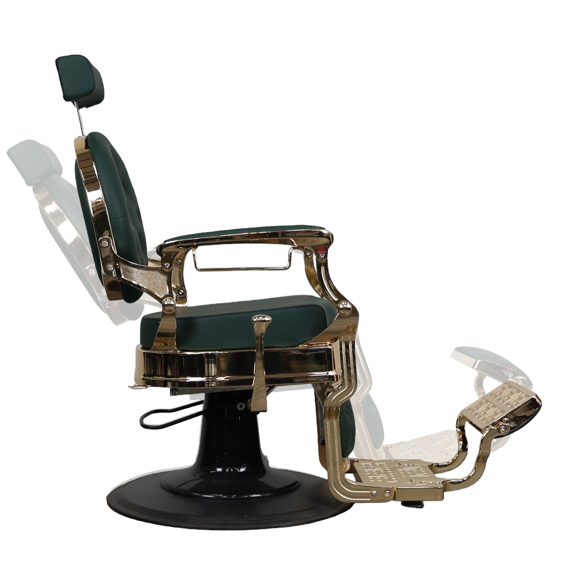 Barber Chair - Vintage Style Green & Gold Accents