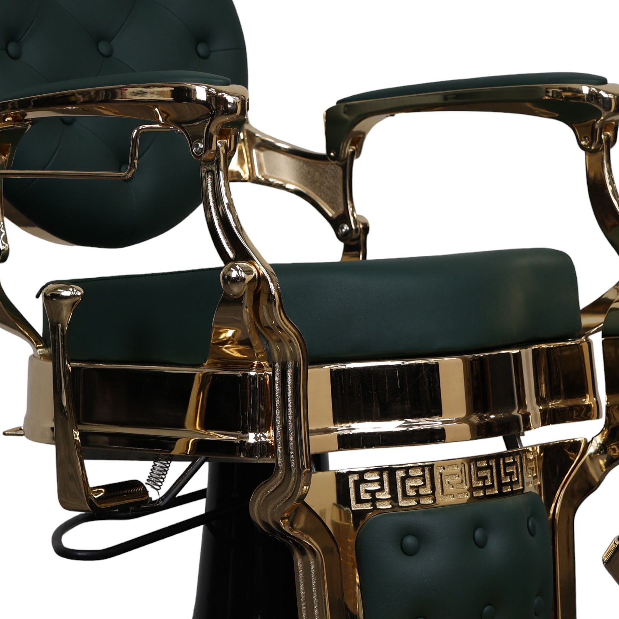 Barber Chair - Vintage Style Green & Gold Accents