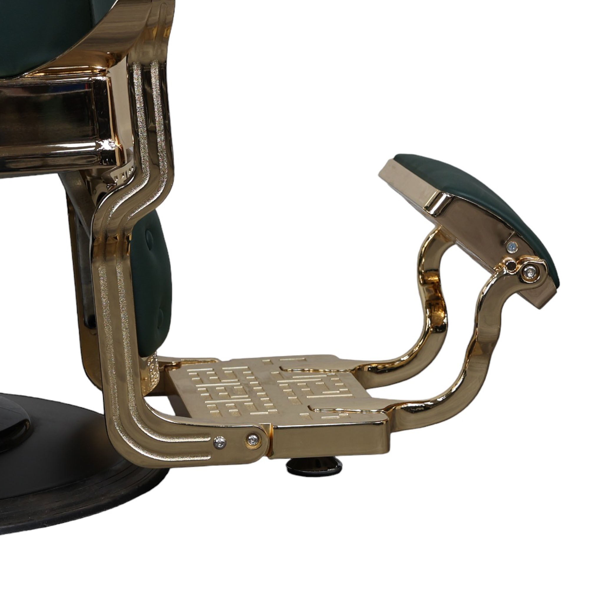 Barber Chair - Vintage Style Green & Gold Accents