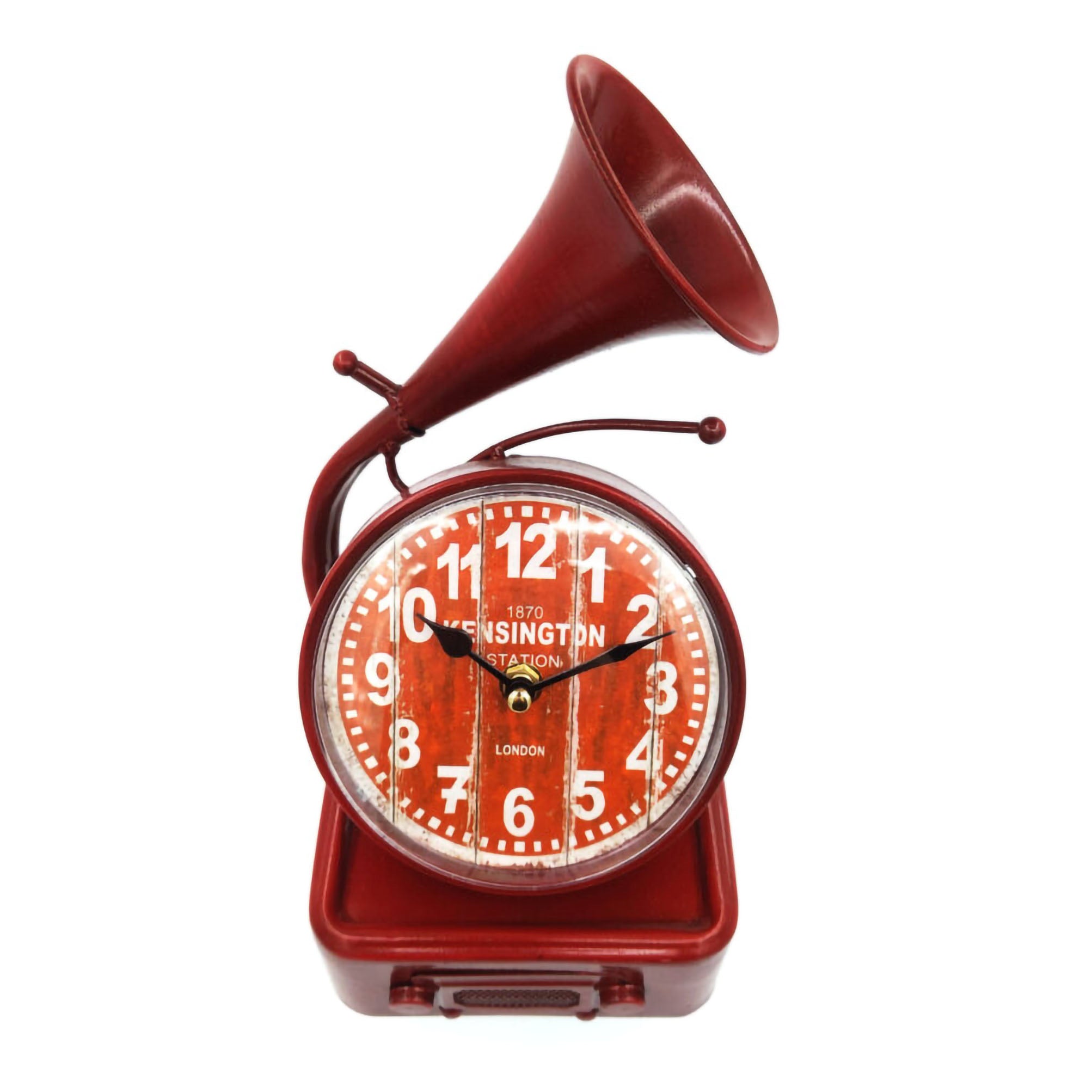 Eson - Vintage Classic Horn Alarm Clock Red 28cm