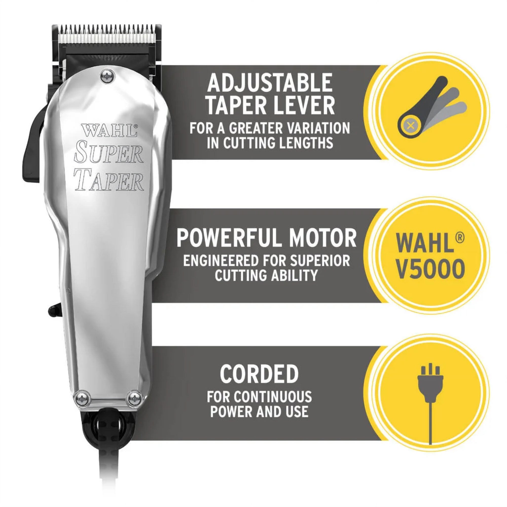 Wahl - Chrome Super Taper Clipper Corded