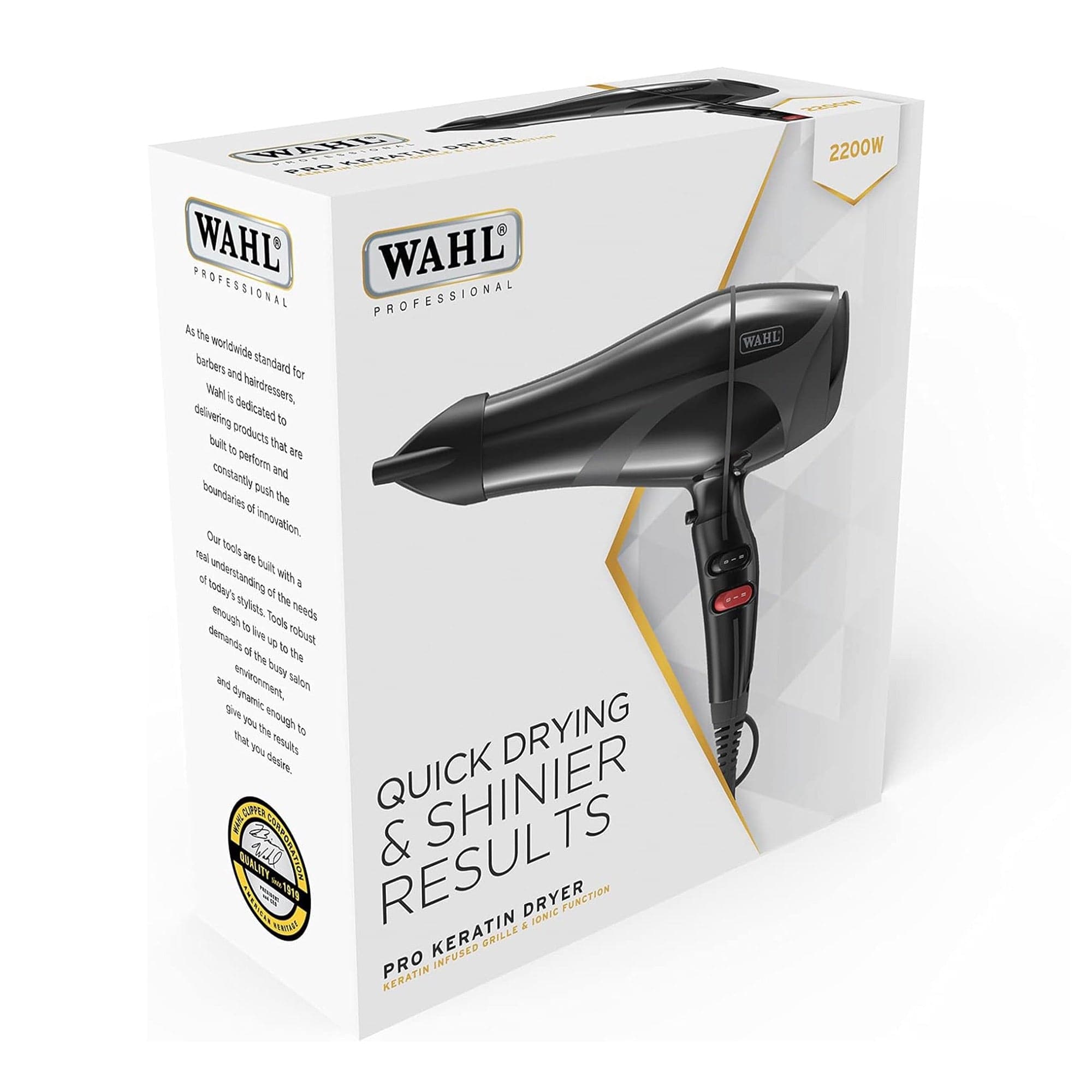 Wahl - Pro Keratin Hair Dryer Black 2200W