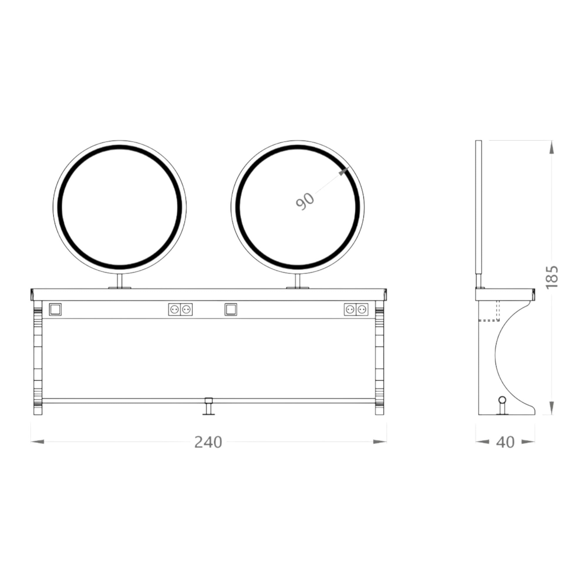 Alpeda - Woody Circle Double Wall Styling Station