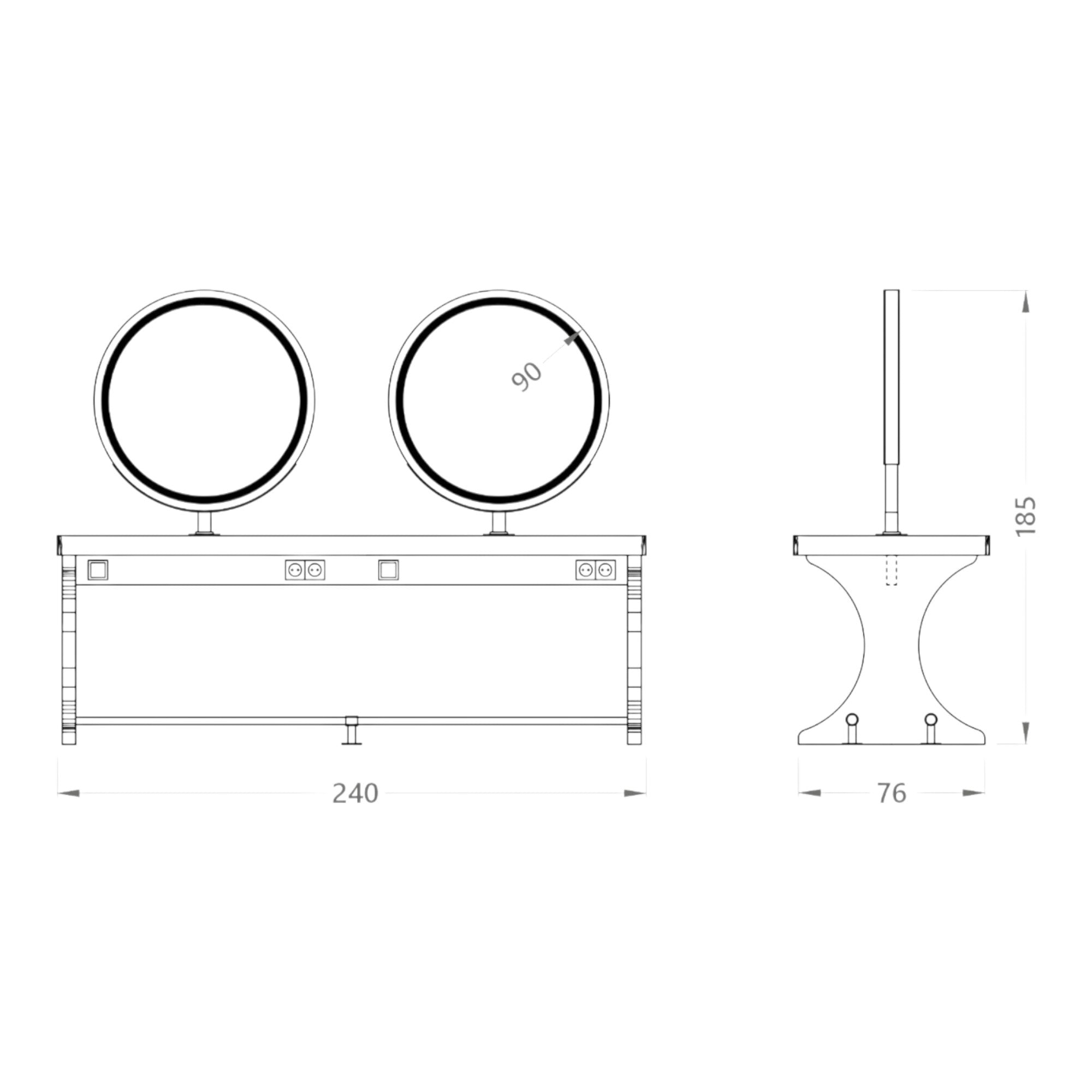 Alpeda - Woody Circle Double Island Styling Station