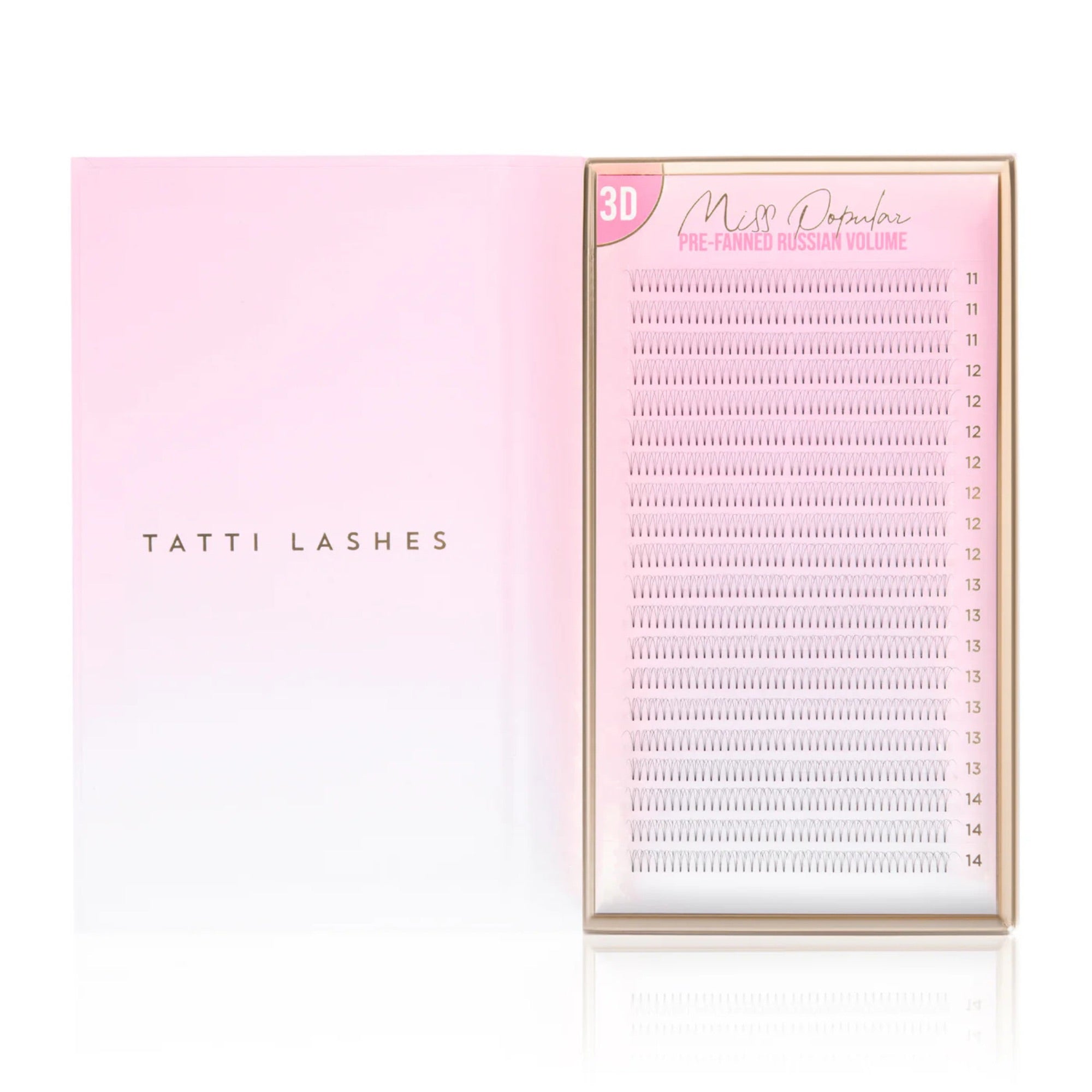 Tatti Lashes - 3D Pre-Fanned Russian Volume Lashes 0.10 XL C & D Curl (11-14mm)