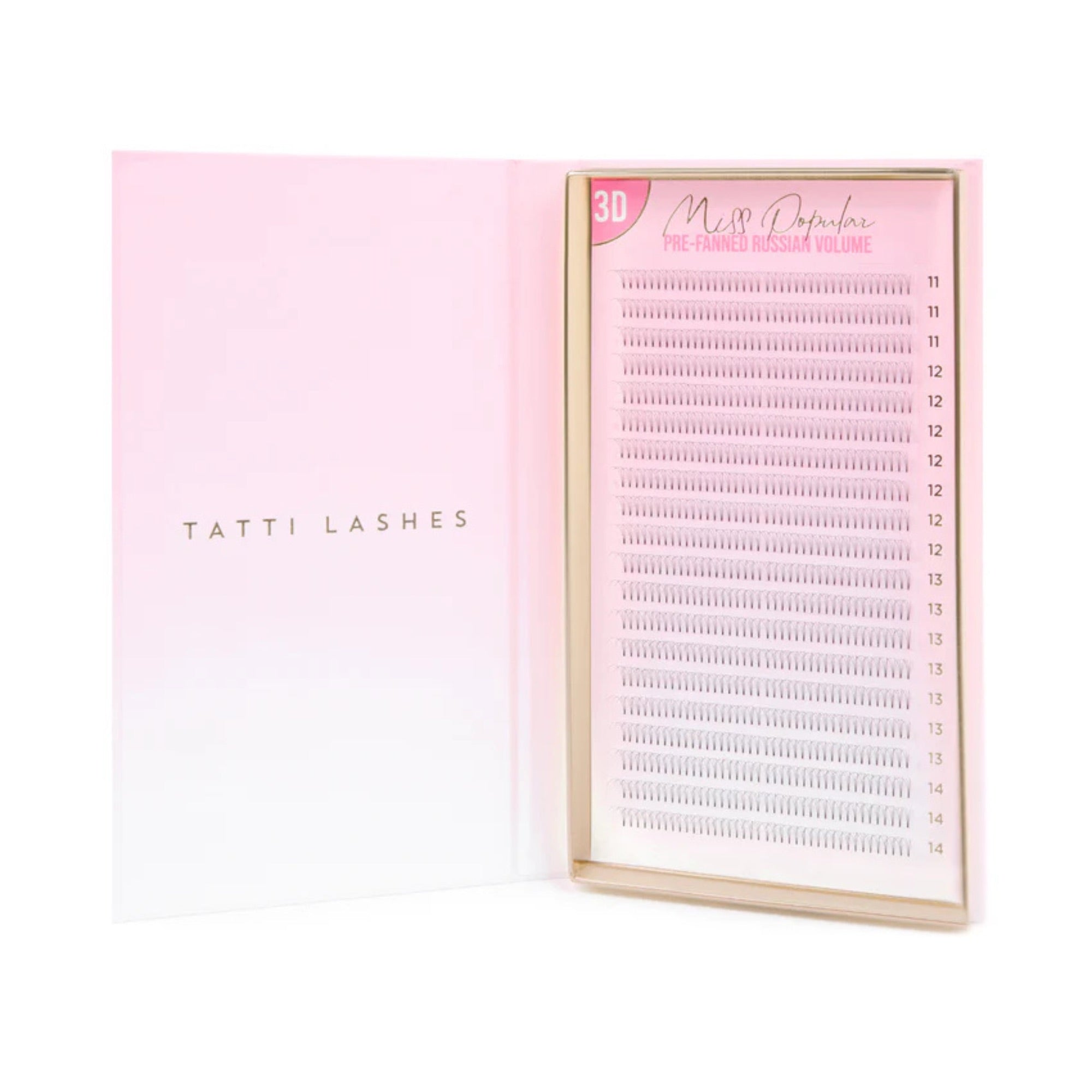 Tatti Lashes - 3D Pre-Fanned Russian Volume Lashes 0.10 XL C & D Curl (11-14mm)