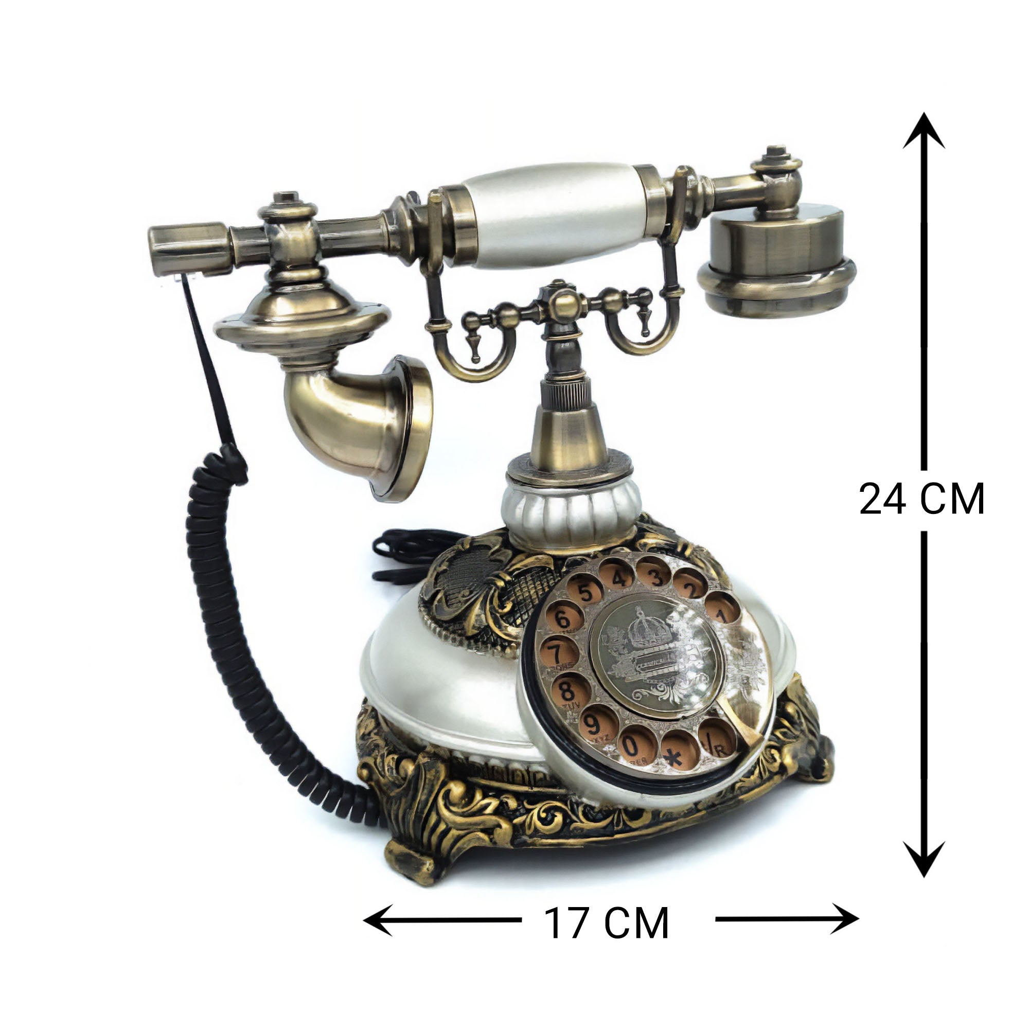 Eson - Vintage Metal Silver and Gold Telephone