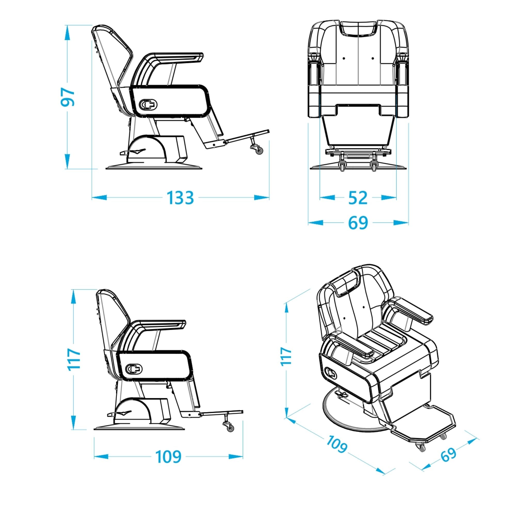 Alpeda - Emperor XAE Electric Barber Chair